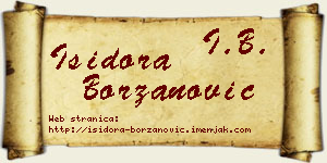 Isidora Borzanović vizit kartica
